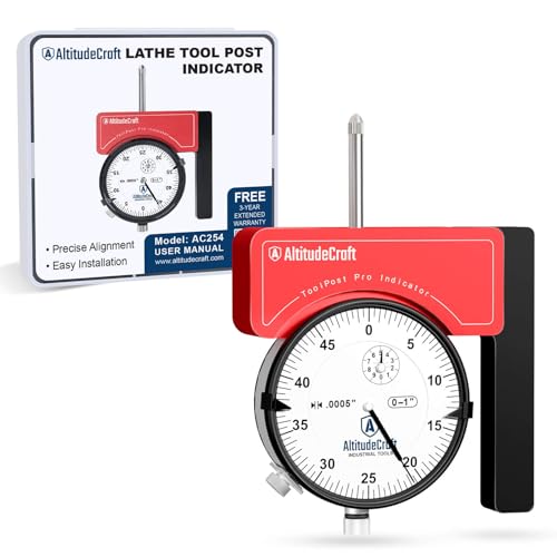 Lathe Tool Post Indicator Holder with .0005″ Dial Indicator