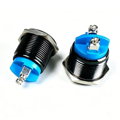 Gebildet 2pcs 22mm 3A/12V 24V 36 DC 110V 250VAC 1NO SPST Momentary Push Button Switch IP65 waterproof Aluminium Alloy Shell Screw Terminal (Black Shell) - color: Black shell