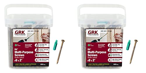 GRK 01099#9x2 Star Drive Bugle Head Climatek Coated Steel R4 Multi-Purpose Screws, 1380/Box - size: #9 x 2" 1380 count