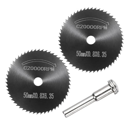 Cutting Wheel Set 2Pcs 1.97" 50mm Diameter HSS Circular Saw Blades - color: Black, size: 1.97"(50mm) Diameter, 0.24"(6mm) Round Shank