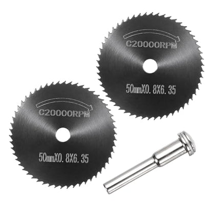 Cutting Wheel Set 2Pcs 1.97" 50mm Diameter HSS Circular Saw Blades - color: Black, size: 1.97"(50mm) Diameter, 0.24"(6mm) Round Shank