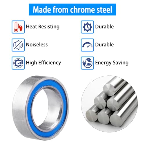 10pcs MR85-2RS Ball Bearings - Miniature Deep Groove Ball Bearing Double Blue Rubber Sealed Chrome Steel for RC Cars/Planes/Drone/Robotics and Small Electric Motors(5x8x2.5mm) - size: 5x8x2.5mm MR85-2RS