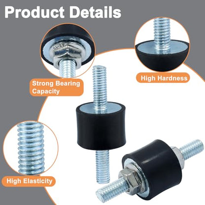 Waziaqoc 4PCS M6 Rubber Mounts Shock Absorber - size: M6