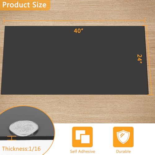 HooTown Solid Rubber Sheets Strips, No Adhesive Neoprene Rubber Rolls Seal - size: 24” Wide x 40” Long, style: 1/16" Thick