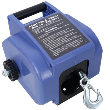 12V 2000lbs Trailer Winch with Wireless Remote Control - Marine & Boat Use