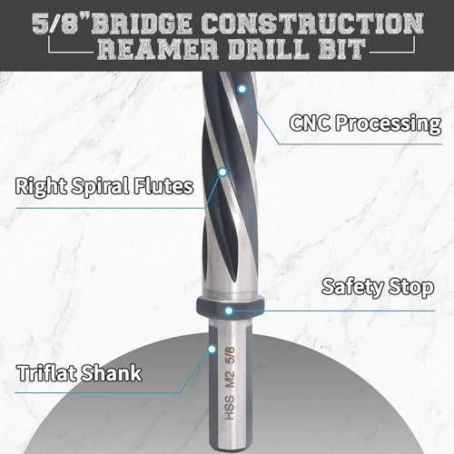 5/8" Durable Reamer Drill Bit M2 HSS - size: 5/8"