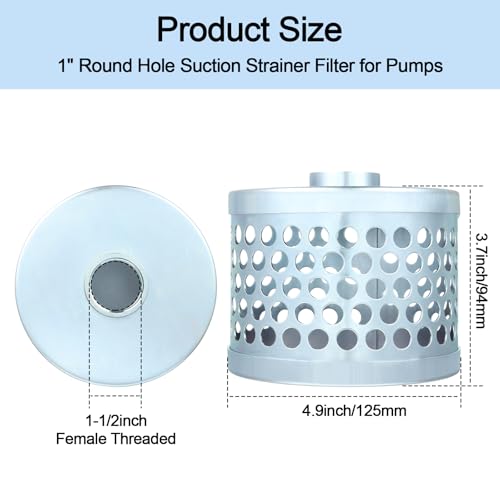 Carbon Steel Round Hole Suction Strainer Filter for Water Pumps - 1 inch - size: 1 inch