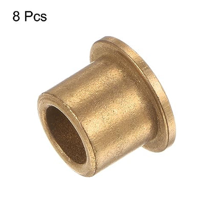 HARFINGTON 8pcs Flange Bearing Sleeve 8mm Bore 12mm OD 12mm Length 2mm Flange Thickness Bronze Bushing Self Lubricating Bushings Sleeve for Industrial Equipment - size: 8mm x 12mm x 12mm