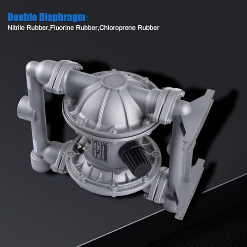 Double Diaphragm Pump Air Operated 1-1/2 inch Inlet/Outlet Pneumatic Waste Oil Transfer Pump for Chemical QBK-40 50 GPM Dual Diaphram Polypropylene Nitrile Rubber by Stainless Steel Iron 100 PSI - style: 1.5 INCH PORT