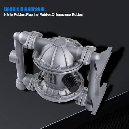 Double Diaphragm Pump Air Operated 1-1/2 inch Inlet/Outlet Pneumatic Waste Oil Transfer Pump for Chemical QBK-40 50 GPM Dual Diaphram Polypropylene Nitrile Rubber by Stainless Steel Iron 100 PSI - style: 1.5 INCH PORT