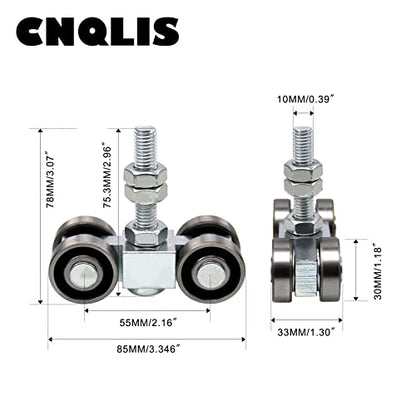 CNQLIS 4 Wheel Trolley Assembly Roller Trolley, Silent M10 Bolt and Nuts - style: Silent Trolley