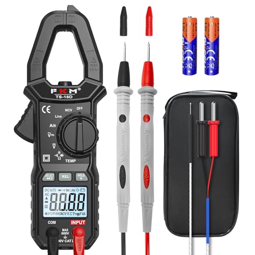 FKM AC/DC 600 Amp Clamp Meter Digital Multimeter Tester TRMS 6000 Counts - color: Grey Black-18D