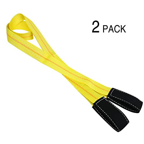 Trekassy 4 Pack 6' x 2" Lifting Sling Straps, 6ft Lifting Straps with 9,400 lbs Basket Rated Capacity, Heavy Duty Nylon Tree Saver Recovery Strap Web - size: 6ft (Pack of 2)