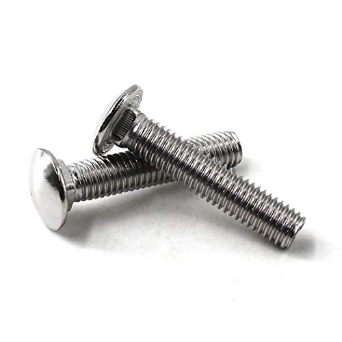 M6x45 Carriage Bolts 304 Stainless Steel Square Bolts (Pack of 30) - color: M6x45