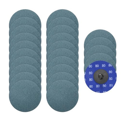 25 Pcs Zirconia Quick Change Sanding Discs 3", 80 Grit - size: 80 Grit