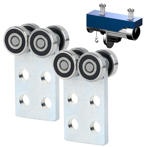 4 Wheel Trolley Assembly Rollers.Bearing Trolley Assembly.The top of the Trolley has Room for Set Screws, Allowing the use of a 1-5/8" high Strut Channel or Higher Metal Strut Channel. - style: B-4Wheel Trolley 2pcs
