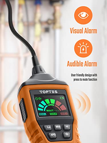 PT520A Natural Gas Detector, Gas Leak Detector with 17-Inch Gooseneck, Locating The Source Like Propane, Methane, and Butane for Home and RV (Includes Battery x3) - Orange (Pack of 2) - size: PT520A Battery-operated (Pack of 2)