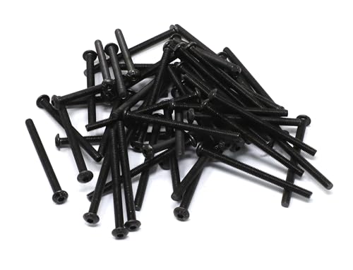 iexcell 50 Pcs M3 x 40mm Thread Pitch 0.5 mm Alloy Steel 12.9 Grade Hex Socket Button Head Cap Screws Bolts Kit, Black Oxide Finish - size: M3 x 40mm