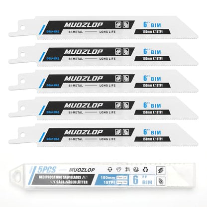 5Pack 9inch 18TPI Metal Reciprocating Saw Blades Set - size: 18TPI/9 inch