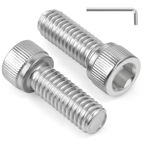 60 PCS 1/4-20 x 1/2" Hex Socket Head Cap Screws Bolts, Allen Socket Drive, Bright Finish, 304 Stainless Steel 1/4 inch Allen Bolt, Fully Machine Thread - color: Silver, size: 1/4-20 x 1/2"
