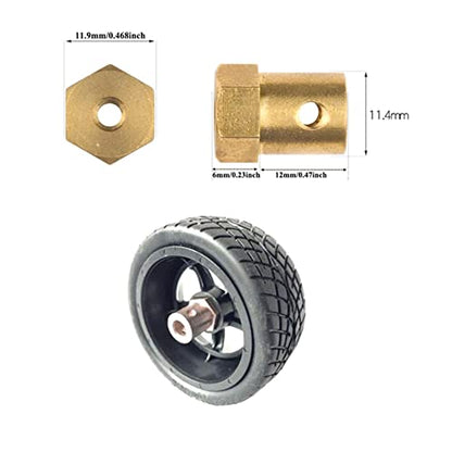 10Pcs 7mm Brass Hex Shaft Coupling Motor Flexible Coupler Joint for DC Motor Shaft, Robot, Model Car Tires Shaft - size: 7mm