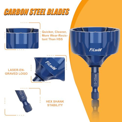 Deburring External Chamfer Tool Set, Tungsten Carbide Chamfering Drill Bit, Deburring Drill Bit, Remove Burr Tools for Fit 1/8"- 1-3/8"(3mm-35mm)