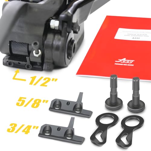 Packaging Metal Steel Strapping Banding Tool Machine for Steel Strap Integrates Functions of Tensioner Crimper and Cutter Sealless Combination (A333-1/2") - style: A333-1/2"