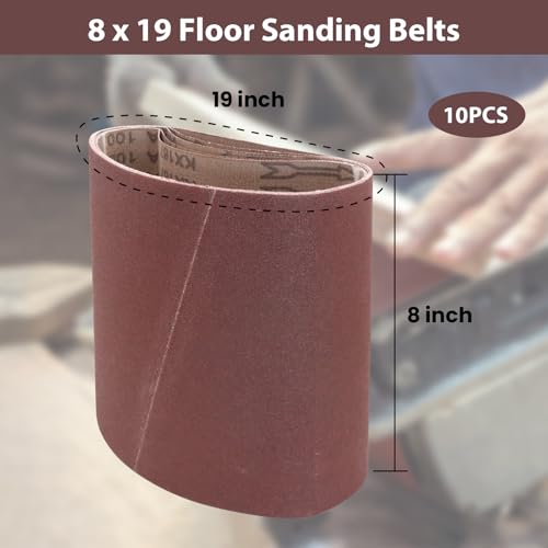8 x 19 Inch Floor Sanding Belts, 60 Grit, 10 Pack - color: 60 Grit