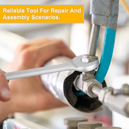 HARFINGTON 2Pcs Metric Combination Wrench 25mm Open End & 15-Degree Offset - size: 25mm