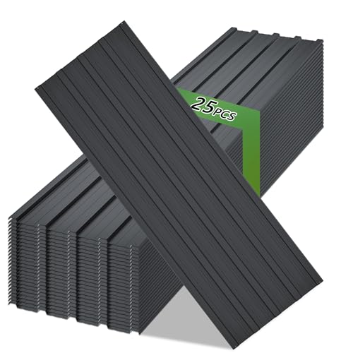 Metal Roof Panels 25 pcs 6.1ft Length Galvanized Steel Corrugated Tin Roofing Panels Gazebo Top Cover Garages,Sheds, Stables and Mobile Homes Replacement for Patio Outdoor Garden, Black - color: Black, size: 25 pcs/L73.23"