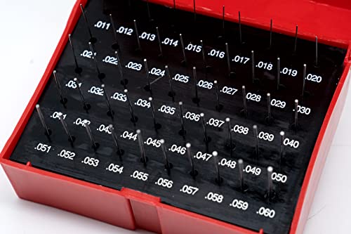 Steel PIN GAGE Set Plastic CASE (PIN-M0-50) - size: PIN-M0-50