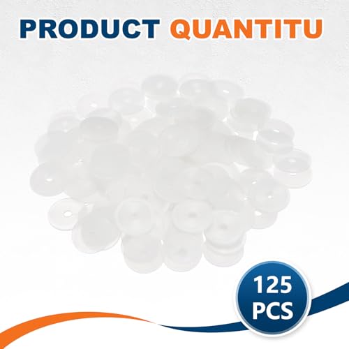 PATIKIL 125 Pcs Nylon Flat Washer M3 3mm ID 16mm OD 1mm THK White - color: White, size: 3mm x 16mm x 1mm