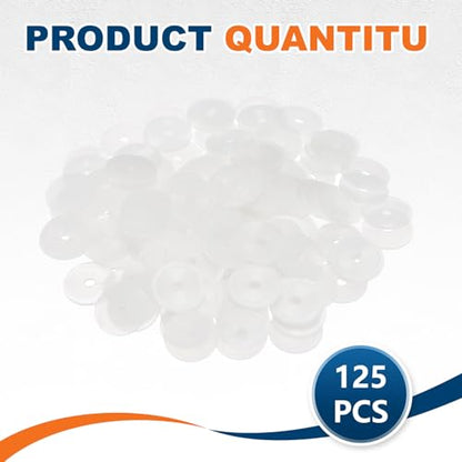 PATIKIL 125 Pcs Nylon Flat Washer M3 3mm ID 16mm OD 1mm THK White - color: White, size: 3mm x 16mm x 1mm