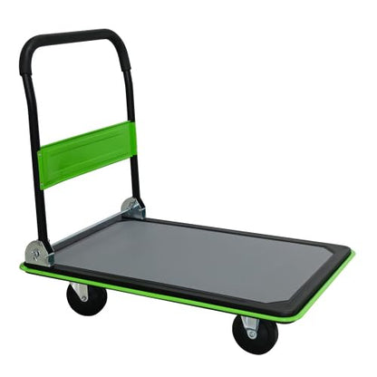 Foldable Platform Hand Truck, Heavy Duty Push Cart Dolly (Green) - color: 660lbs-green