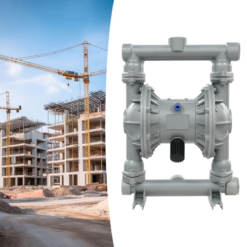 Air Operated Double Diaphragm Pump 1.5in - Pneumatic Waste Oil Transfer Pump with Dual Diaphragm, 0.18in Solids, 164ft Head, 23ft Suction Lift, Aluminum Alloy for Industrial Use