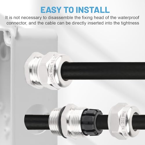 NPT 1/2" Stainless Steel Waterproof Cable Gland IP68, Adjustable 6-12mm - style: NPT 1/2"