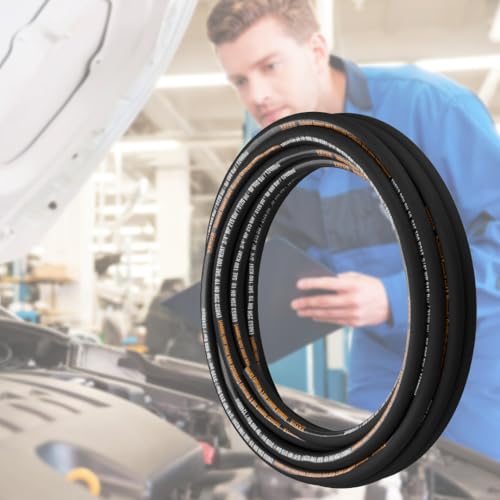 VEVOR Hydraulic Hose 3/4 inch x 50 ft, Coiled Hydraulic Hose 3120 PSI, Rubber with 2 High-Tensile Steel Wire Braid, Bulk -20℃ to 140℃, Hydraulic Oil Flexible Hose - style: 3/4 inch x 50 ft