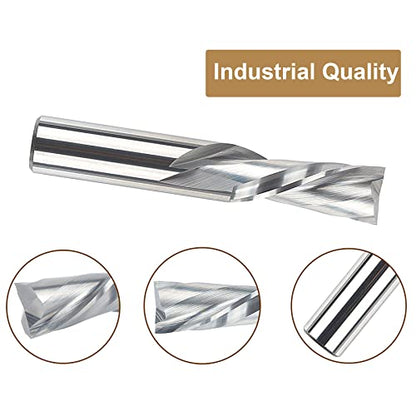 SpeTool 2PCS Downcut Spiral Router Bits 1/2 Shank with 1/2 inch Cutting Diameter, Solid Carbide Router Tool Bits Set for Wood Mortise - size: 1/2" Dia - 1-1/4" CL, style: DOWN CUT