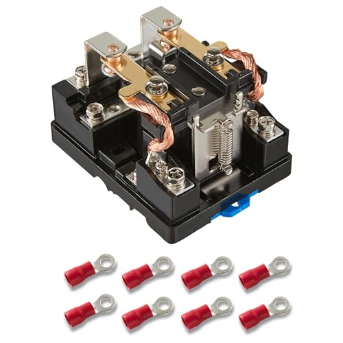 JQX-62F-2Z AC 110V 80A Electromagnetic Relay Set with Ring Terminal Copper Crimp Connector, Din Rail and Terminal Blocks End Stopper Bracket