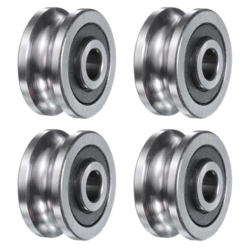 uxcell 4Pcs SG25 Deep U Groove Ball Track Guide Bearing 8mm ID x 30mm OD x 15mm Width Double Sealed Pre-Lubricated GCr15 High Carbon Chrome Bearings for Dual-Axis Guide Rails, Silver - size: SG25