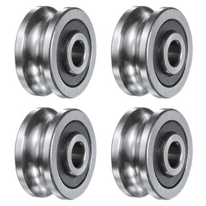 uxcell 4Pcs SG25 Deep U Groove Ball Track Guide Bearing 8mm ID x 30mm OD x 15mm Width Double Sealed Pre-Lubricated GCr15 High Carbon Chrome Bearings for Dual-Axis Guide Rails, Silver - size: SG25