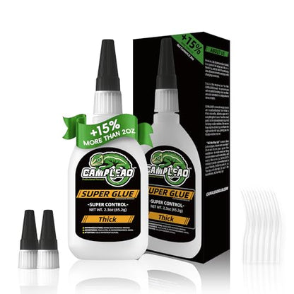 Thick Super CA Glue Kit 2.3 oz for Wood Metal Plastic Shoe Ceramic Leather - size: 2 oz., style: THICK VISCOSITY