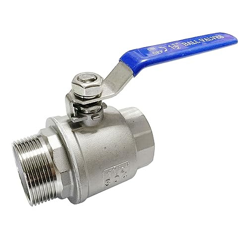 1-1/2" Male to Female Thread Full Port Ball Valves NPT 304 Stainless Steel for Water Oil Gas WOG1000 - size: 1-1/2 Inch