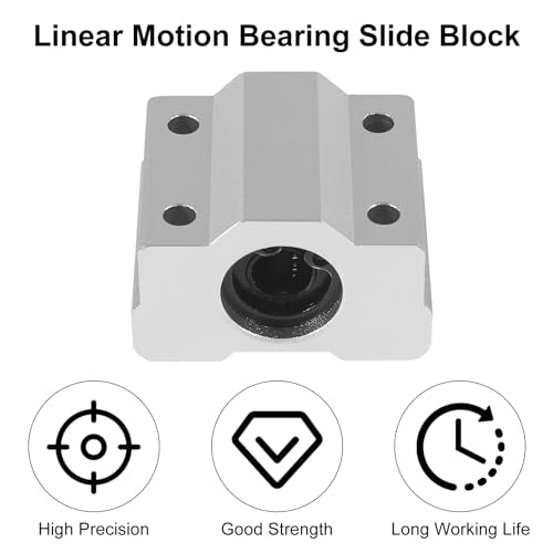 4PCS SCS6UU Linear Motion Ball Bearing Slide Block, 6mm Bore Dia Aluminum Bushing Linear Rail Support Guide Shaft Bearing for CNC Machine and 3D Printer