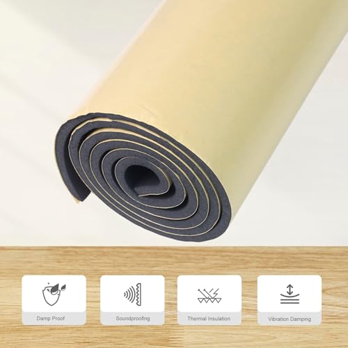 Storystore Foam Rubber Sheet with Adhesive, 12 x 118 x 1/4 Inch Closed Cell Insulation Neoprene Foam Sheet, Multi-Function Soundproof Weatherproof Foam Padding - size: 12 x 118 x 1/4 Inches