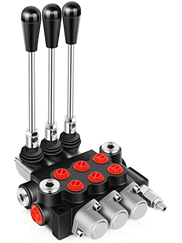 Hydraulic Flow Control Valve 3 Spool 11 GPM Adjustable Relief Valve - size: 3 Spool 11 GPM