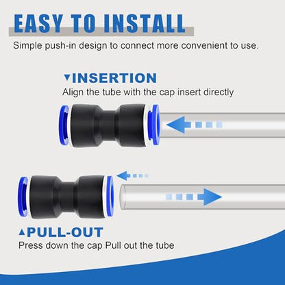 100PCS Push to Connect Air Fitting Straight 4/6/8/10/12mm Kit