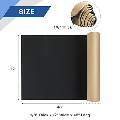 MYFULLY Sponge Neoprene Roll with Adhesive (1/8" T x 12" W x 48" L) - size: 1/8" Thick x12" Wide x 48" Long
