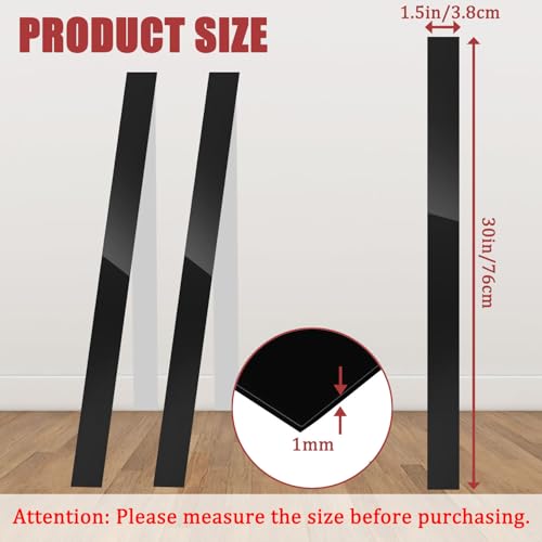 2 Pcs 304 Stainless Steel Strips, Brushed Self Adhesive Strip Metal Trim Strip, Finishing Sheet Metal Strip for Microwave/Oven/Cooktop, 30" Long, 1.5" Wide Gap Filler for Kitchen Decor-Black - color: Black, size: 1.5in