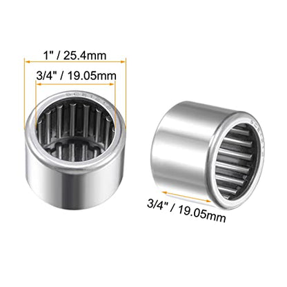 uxcell SCE1212 Needle Roller Bearings, Drawn Cup Open End, 3/4-inch Bore 1-inch OD 3/4-inch Width 15300N Static Load 22100N Dynamic Load 5pcs - size: 3/4x1x3/4"